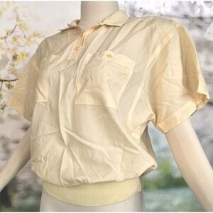 Vintage 1980's Diane Von Furstenberg Blouse Top Shirt Buttery Yellow Designer